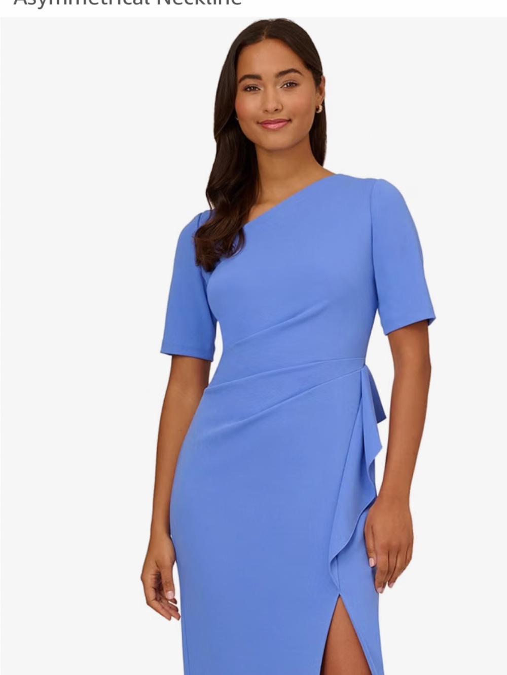 Adrianna Papell Periwinkle Asymmetrical Sheath Dress